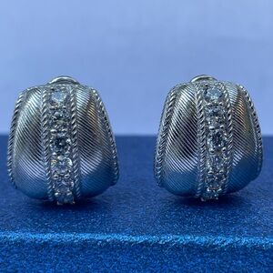 JUDITH RIPKA Silver Clip Earrings